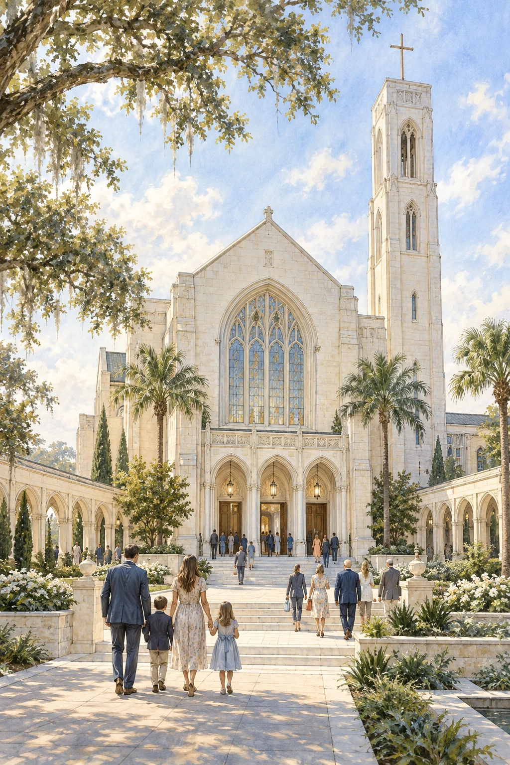 Church exterior, concept illustration