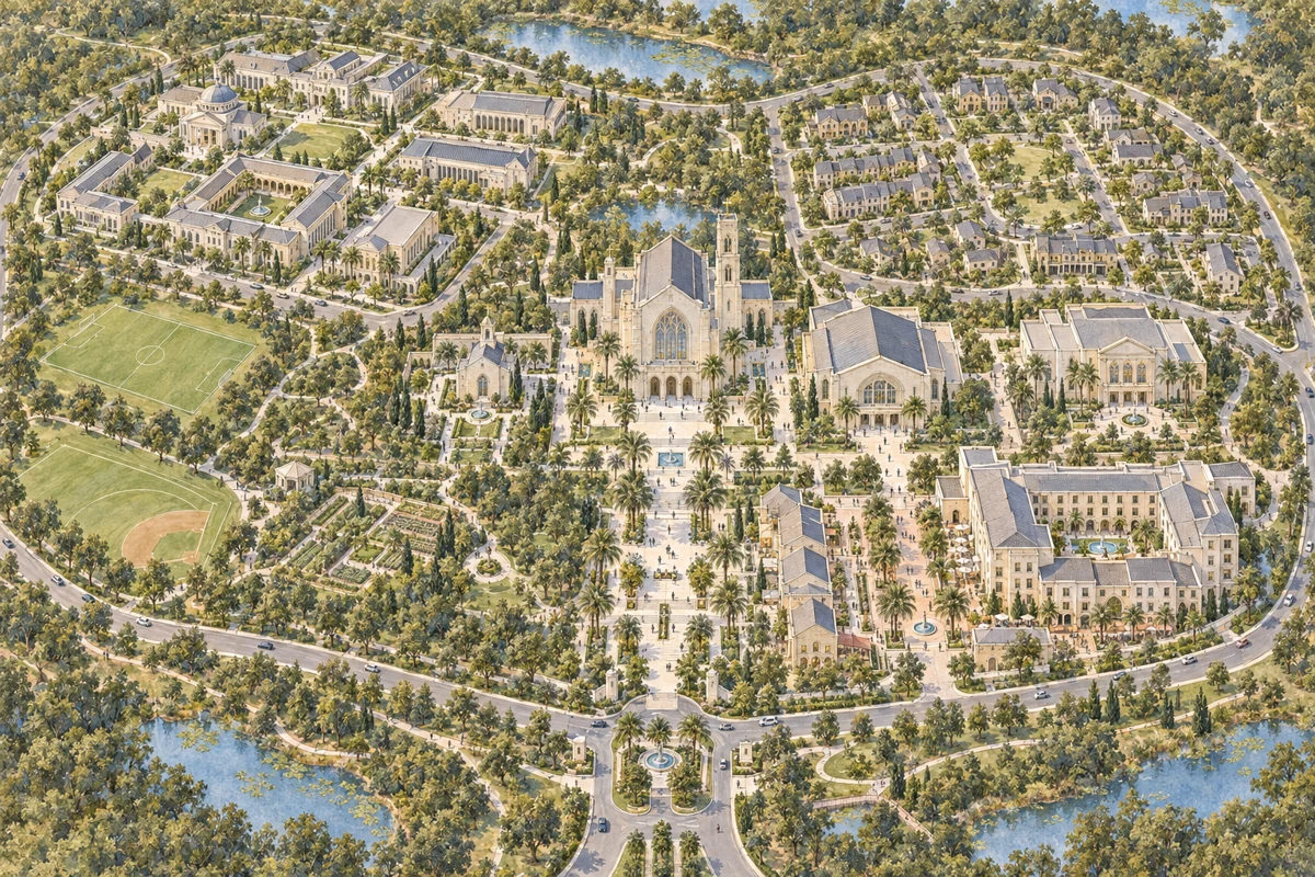 Campus masterplan, concept illustration